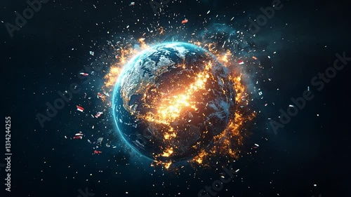 Exploration of a dynamic earth in 4k animation showcasing transformation and destruction