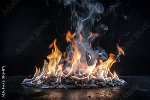 Fire flame in black background