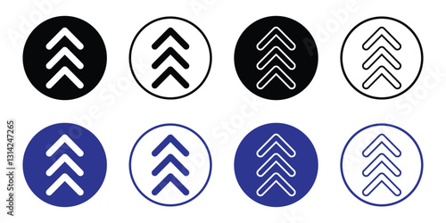chevrons pointing up and down icon vector. up and down sign. swipe arrow up and down symbol. chevrons triples up and down icon. arrow up and down icon. vector illustration on transparent background.