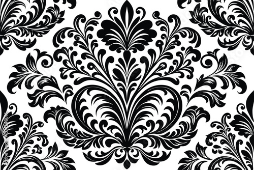 vector damask patterns silhouette