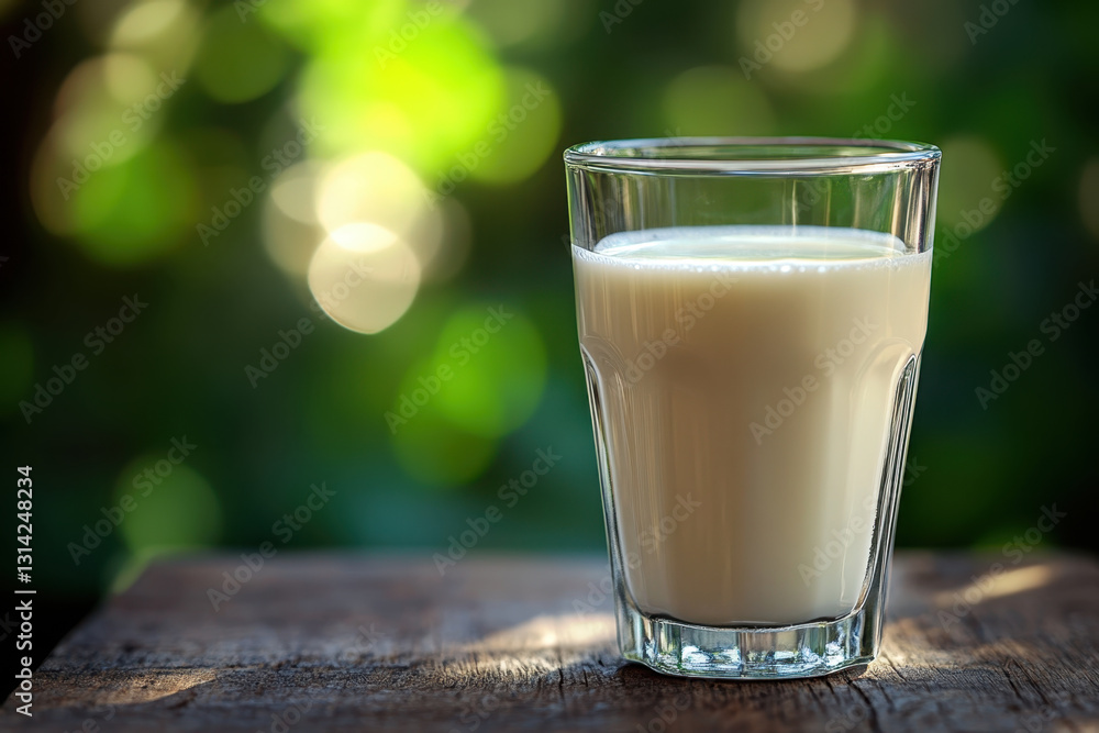 Glass of milk on wooden table with chocolate cookies crumbs. Rays of sunlight shining through the window onto the table. Glass of milk on wooden table with chocolate cookies crumbs. Rays of sunlight shining through the window onto the table.