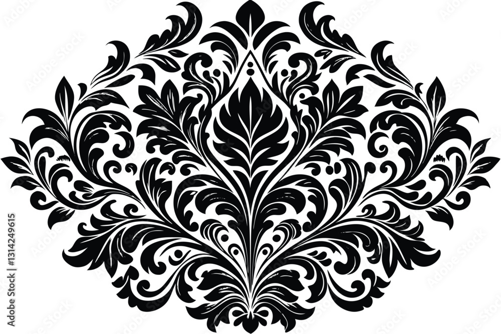 Obraz premium vector damask patterns silhouette