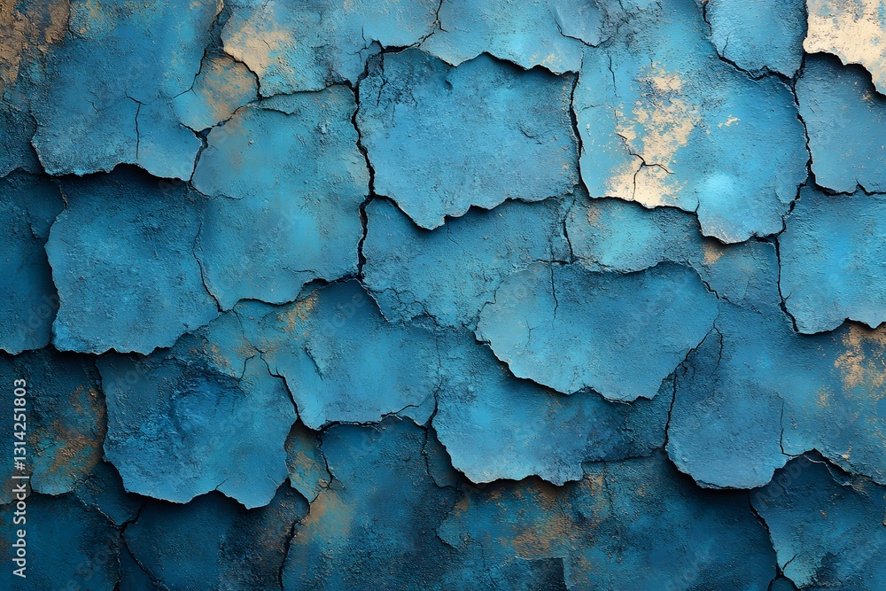 Fototapeta premium Abstract Blue and Gold Textured Wall Art for Interior Design and Decor