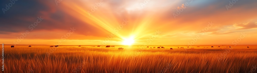 A breathtaking sunrise illuminates a vast field, casting golden hues across the horizon and highlighting the beauty of nature. A breathtaking sunrise illuminates a vast field, casting golden hues across the horizon and highlighting the beauty of nature.