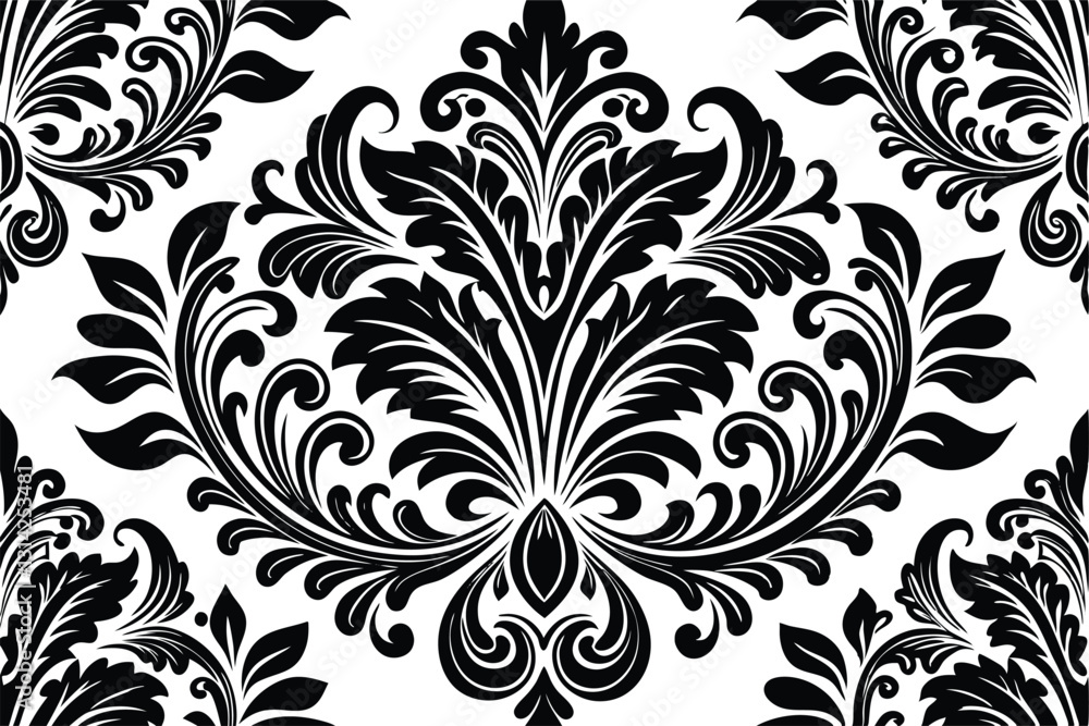 Set of Oriental vector damask patterns for greeting cards and wedding invitations Set of Oriental vector damask patterns for greeting cards and wedding invitations