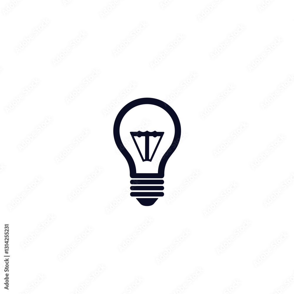 Stylish lightbulb illustration, flat design, minimalist style, vector graphic, isolated on white background Stylish lightbulb illustration, flat design, minimalist style, vector graphic, isolated on white background