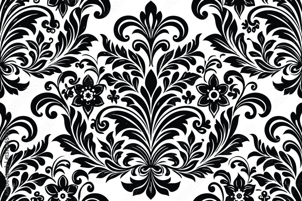Damask seamless pattern background Damask seamless pattern background