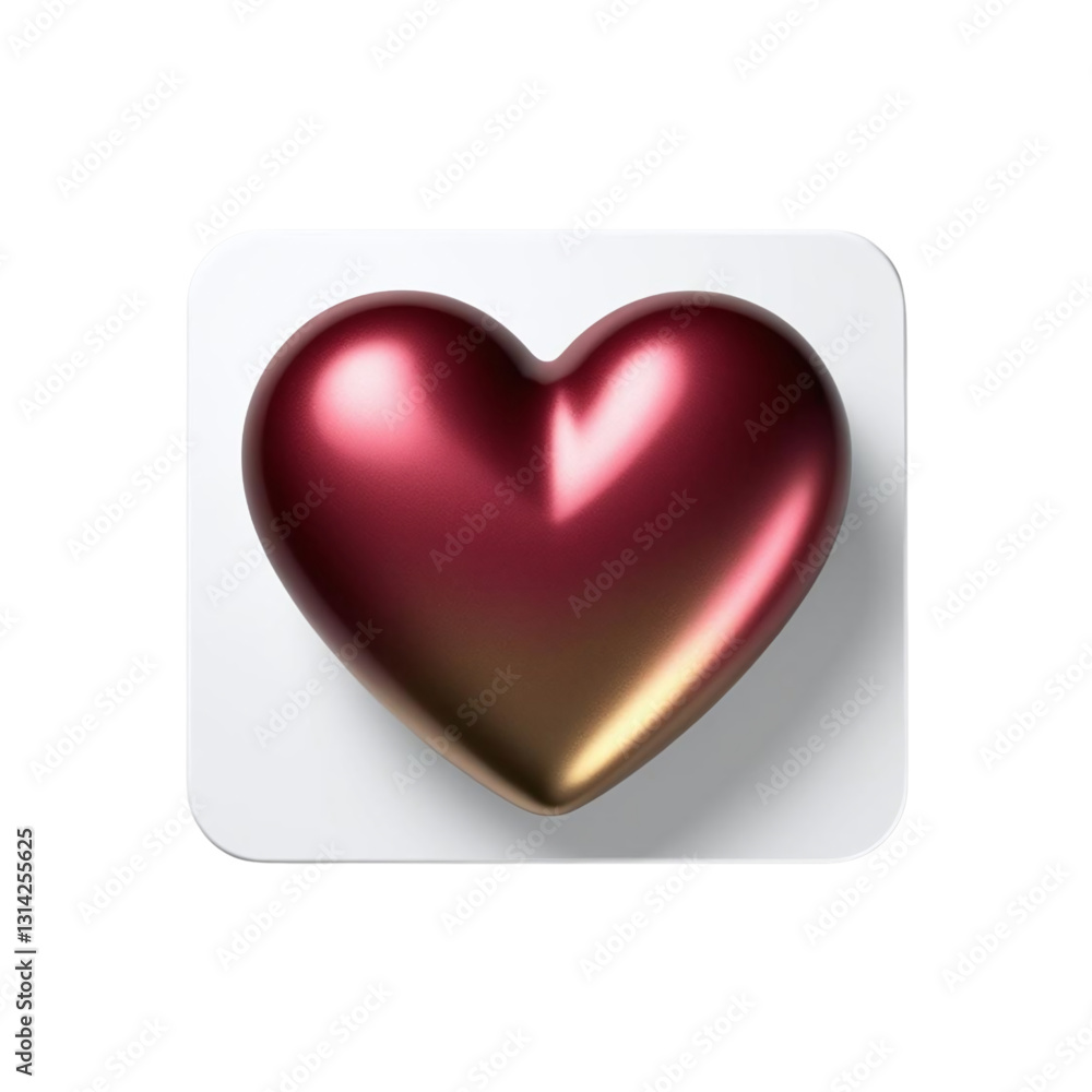 3D Metallic Heart Illustration 3D Metallic Heart Illustration