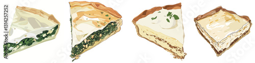 Delicious Cheesy Vegetable Pie Slices
