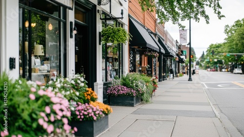 Charming storefront street scene