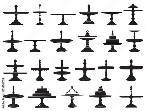 Cake Stand silhouette white background