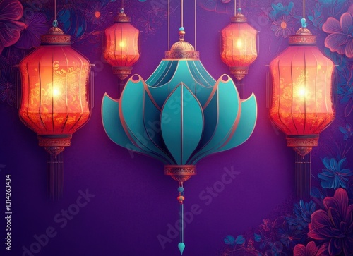 Festival of Lights Lanterns and Floral Design Gift Tag