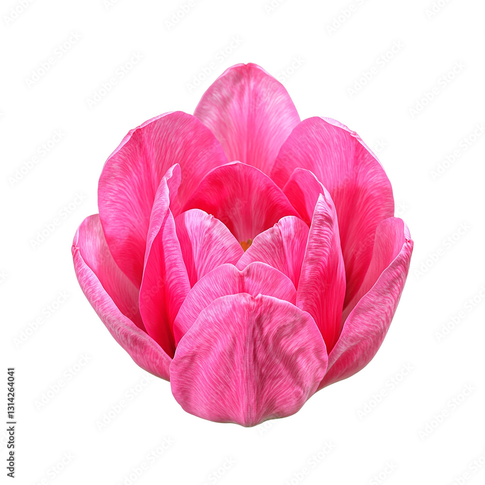 Beautiful pink tulip isolated on white showcasing its vibrant color and elegant petals Perfect for spring concepts