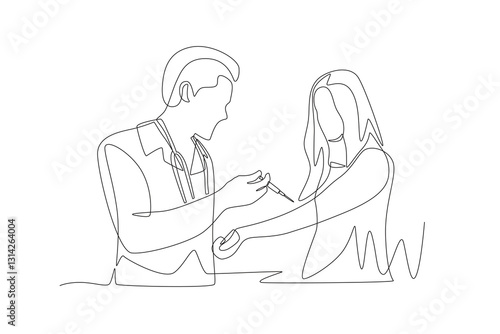Doctor injects woman during cancer treatment