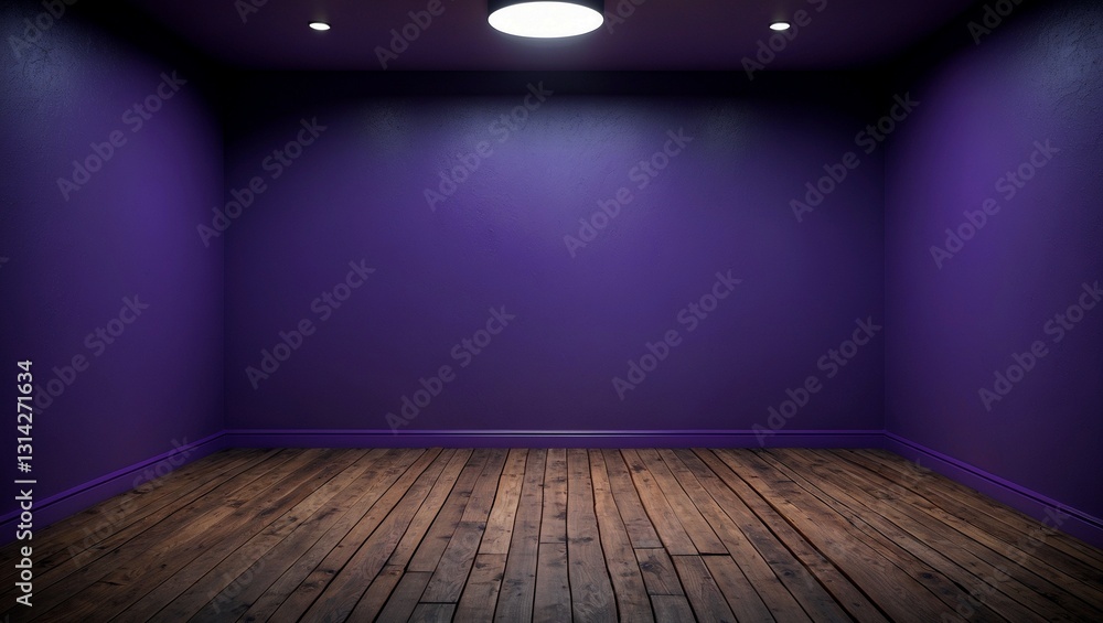 custom made wallpaper toronto digitalA dimly lit room with purple walls and wooden floor