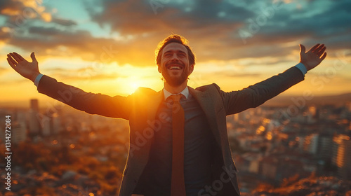 Business people leading the city