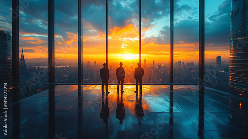 Business people leading the city