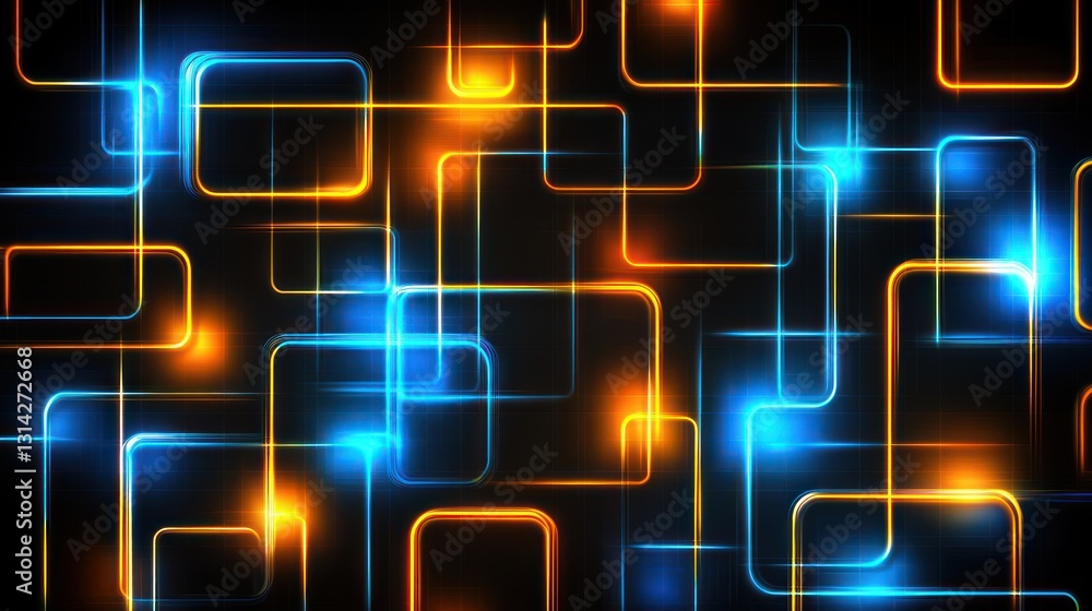 Glowing Circuit Board Abstract Design Glowing Circuit Board Abstract Design