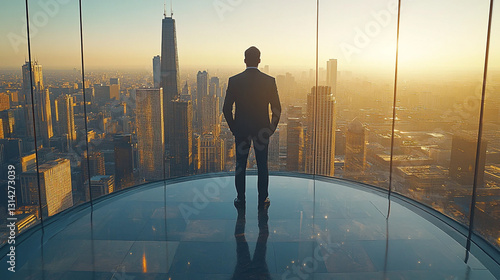 Business people leading the city