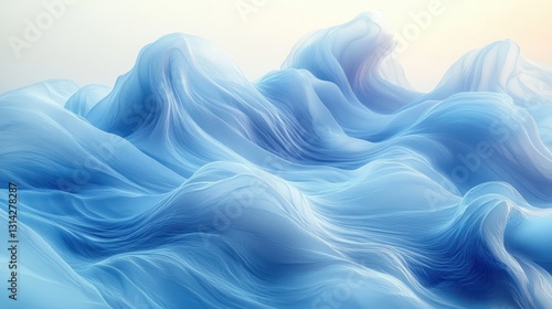 Futuristic Abstract Blue Wave Art Digital Design