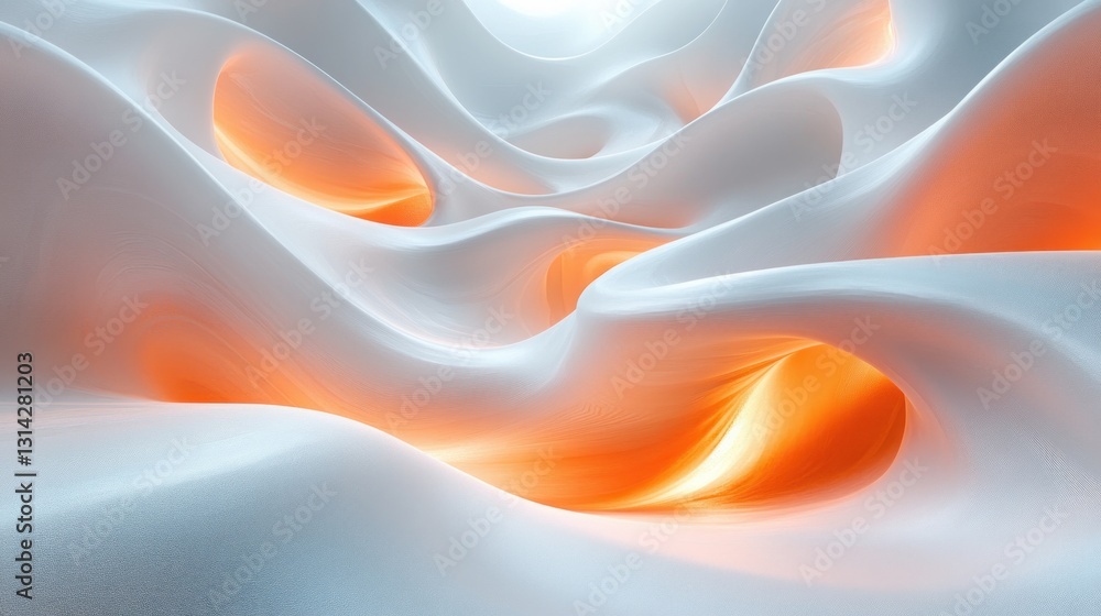 Obraz premium Futuristic Abstract Minimalism with Smooth Curves and Soft Lighting