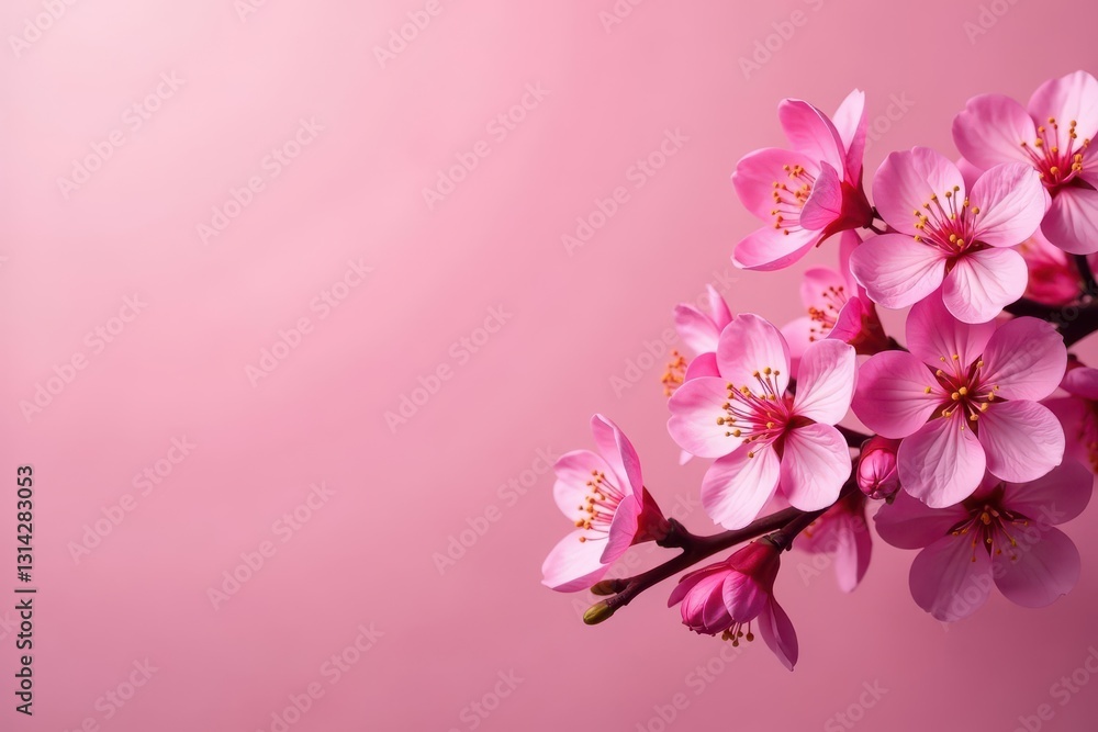 Vibrant pink sakura flowers, densely arranged against a solid pink background , floral background, blossom background, texture Vibrant pink sakura flowers, densely arranged against a solid pink background , floral background, blossom background, texture