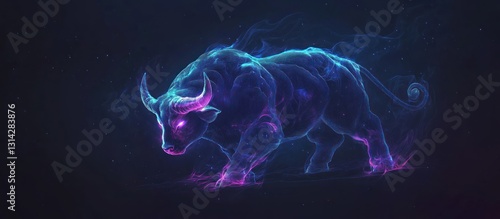 Nebula Bull: A Powerful and Ethereal Depiction of Strength and Cosmic Energy