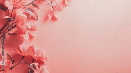 Blooming Beauty: Delicate coral-hued blossoms cascade gracefully across the frame, creating a serene and captivating floral display.