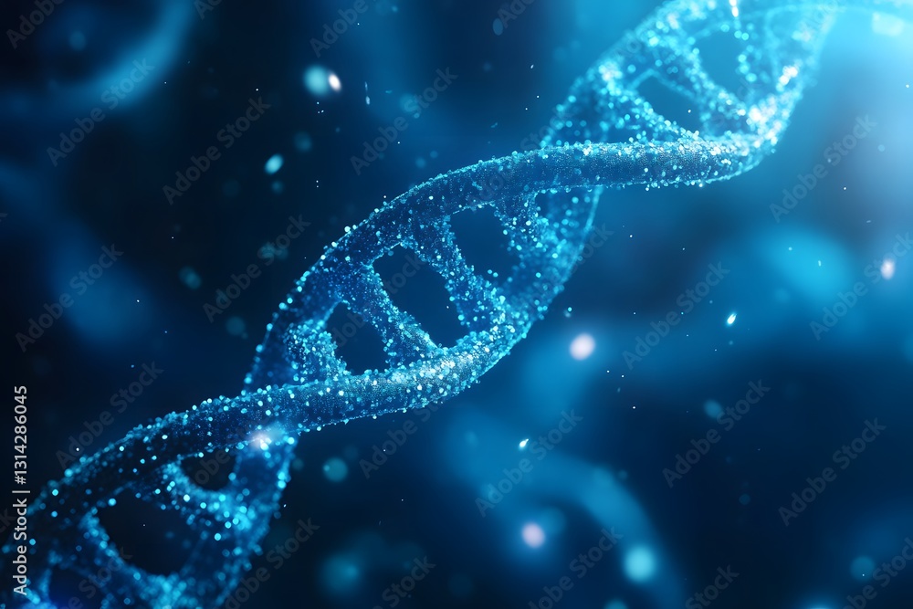 Spiral DNA structure on blue background. Spiral DNA structure on blue background.