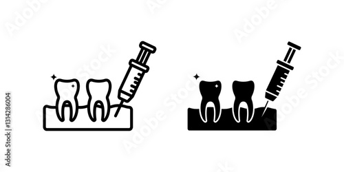 Dental Injection icon set. for mobile concept and web design on white background