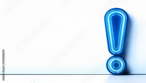 네온 블루 색상의 '!' 기호가 빛나는 배경화면