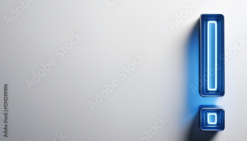 네온 블루 색상의 '!' 기호가 빛나는 배경화면