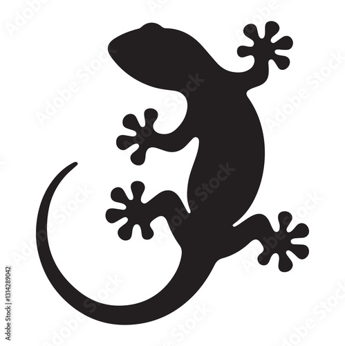 Gecko silhouette vector illustration Gecko silhouette vector