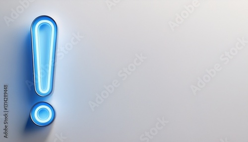 네온 블루 색상의 '!' 기호가 빛나는 배경화면