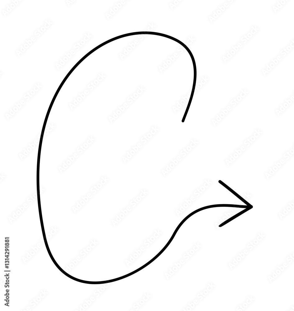 Curved and spiral arrows fine line, curved arrows handmade, arrows illustrations Curved and spiral arrows fine line, curved arrows handmade, arrows illustrations