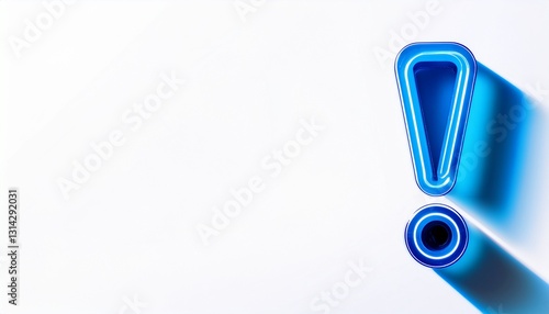 네온 블루 색상의 '!' 기호가 빛나는 배경화면