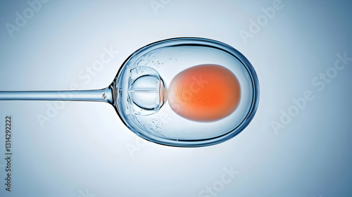 Wallpaper Mural Microscopic View Of In Vitro Fertilization Process Showing Egg And Sperm In Laboratory Setting With Blue Background Torontodigital.ca