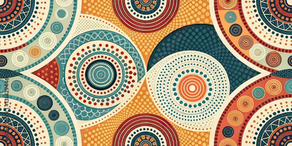Fototapeta premium Abstract Geometric Circles Background - AI Photography
