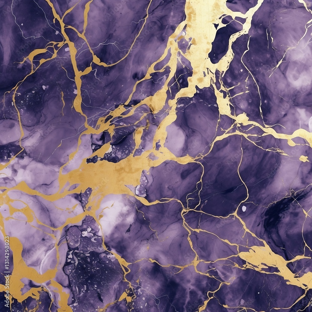Fototapeta premium Abstract Purple and Gold Marble Texture