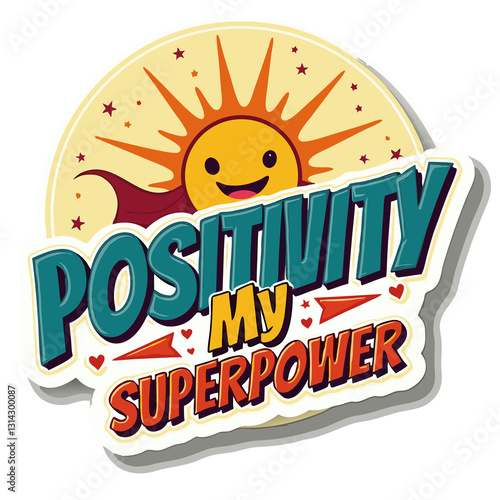 a graphic design with a sun character in the background and a bold text that reads 