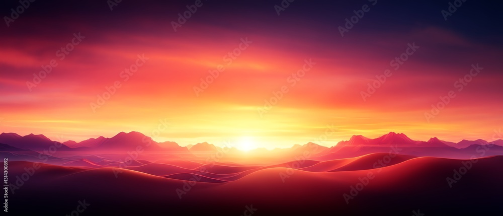 A breathtaking sunset illuminates the horizon with vibrant colors, casting a serene glow over the mountains and valleys, creating a tranquil atmosphere. A breathtaking sunset illuminates the horizon with vibrant colors, casting a serene glow over the mountains and valleys, creating a tranquil atmosphere.