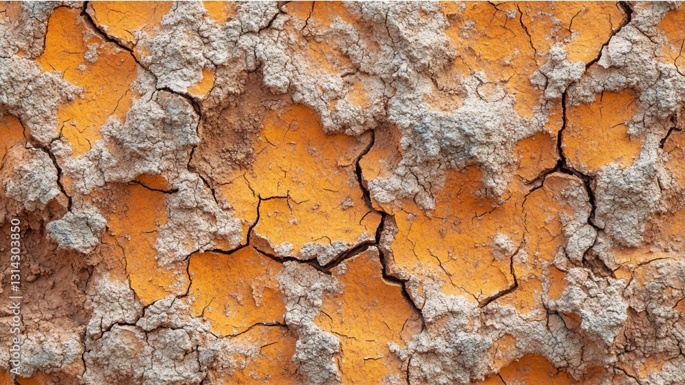 Fototapeta premium Dry and cracked clay wall background