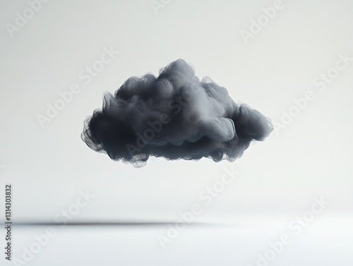 Isolated dark cloud formation, ominous weather concept on pale background photo