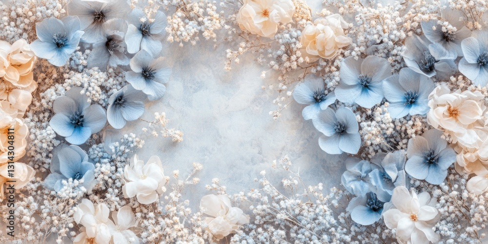 Fototapeta premium Inspirational floral design with a harmonious blend of pastel and pop colors, suitable for various graphic needs.
