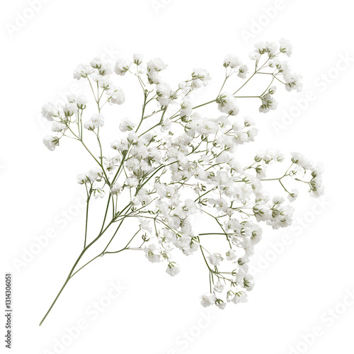 Delicate Whispers: Captured from above, a collection of pristine Baby's Breath flowers extends their graceful stems. Witness the airy beauty of these delicate blossoms in an elegant studio setting.