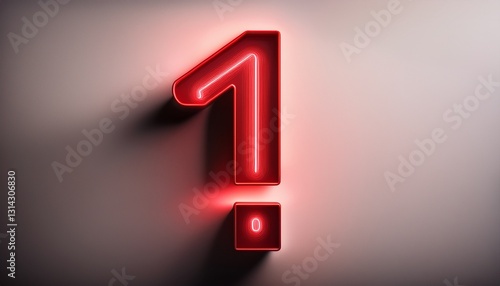 붉은색 네온 스타일의 '!' 기호가 빛나는 배경화면