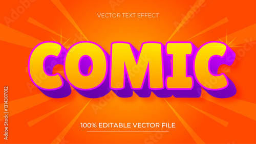 Comic editable text effect in cartoon trend style