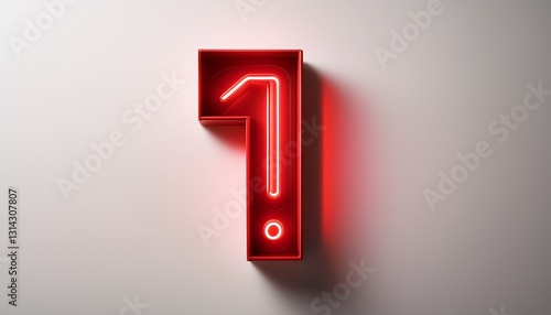 붉은색 네온 스타일의 '!' 기호가 빛나는 배경화면