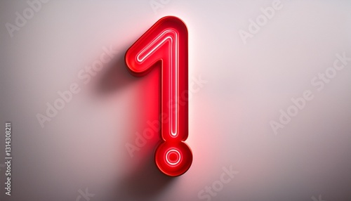 붉은색 네온 스타일의 '!' 기호가 빛나는 배경화면