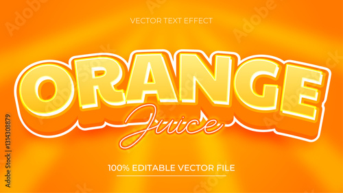 Orange 3d realistic text effect vector editable text